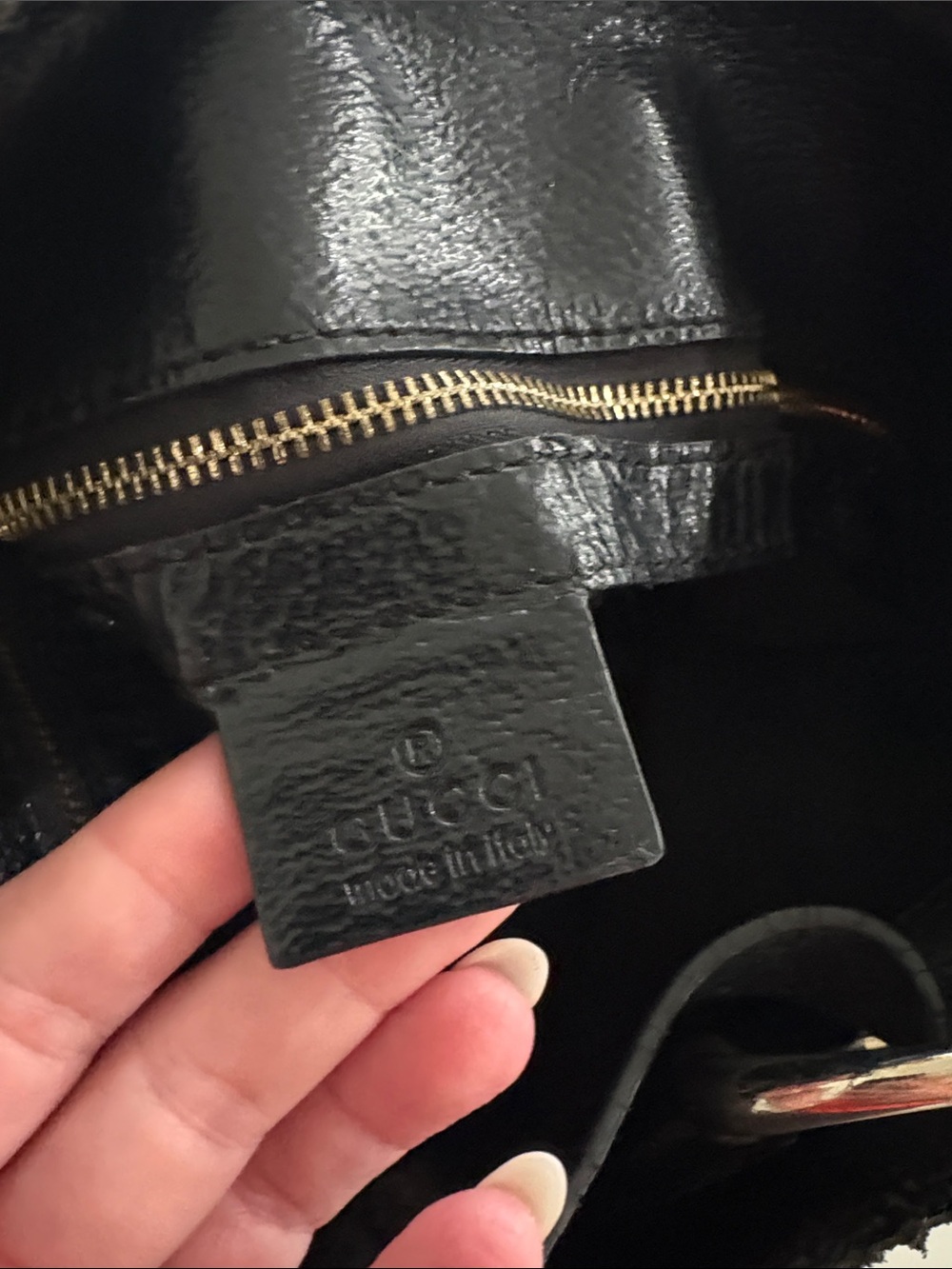 Authentic Gucci Black Canvas Horsebit Ring Hobo Shoulder Bag (Large) - Picture 12 of 12